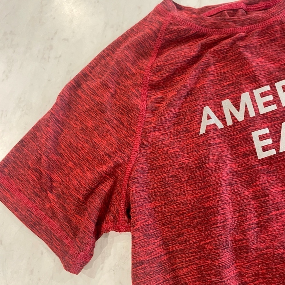 American Eagle Outfitters Flex Red Short Sleeve Graphic Logo T-Shirt Size Small - Picture 3 of 6